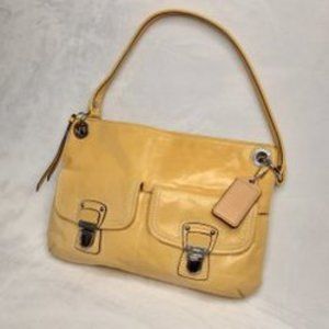 COACH Vintage Butter Yellow Leather Shoulder Bag No.A1293-18996